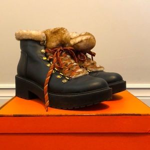 Winter faux fur booties